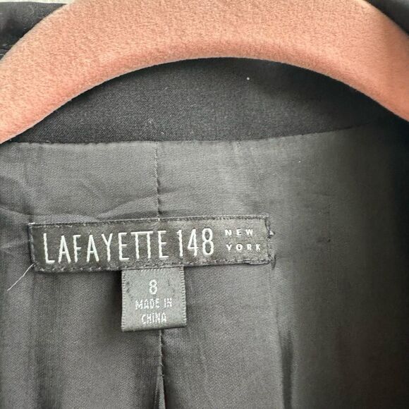 Lafayette 148 Wool Black Two Button Career Office Blazer Jacket Size 8 Medium - Picture 4 of 9